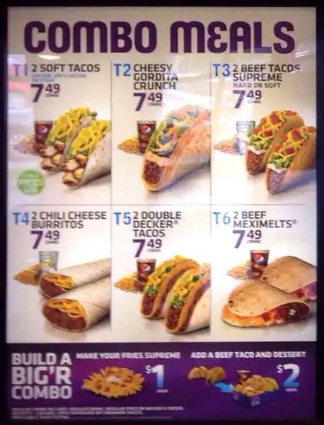 taco bell lunch menu